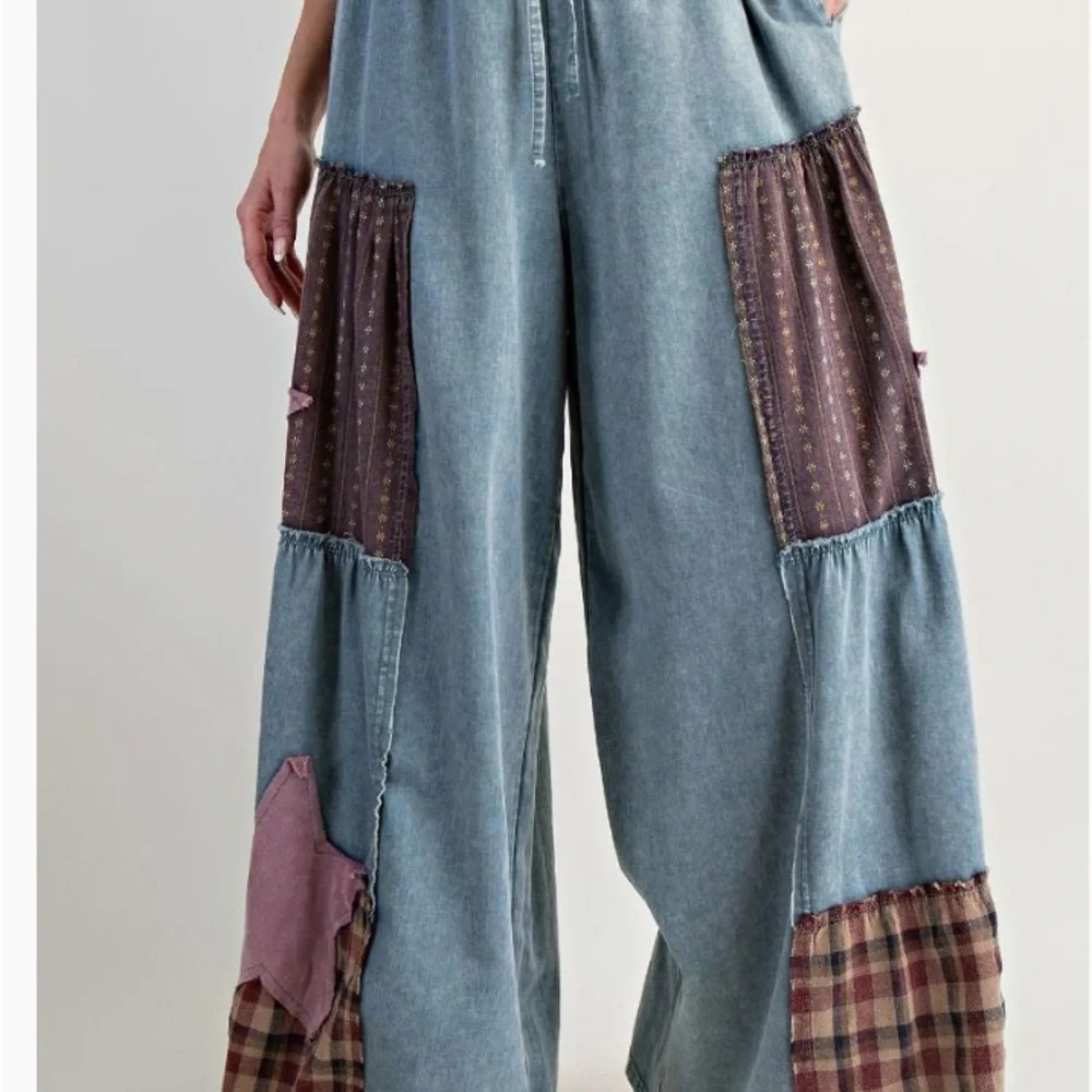 🆕 Easel Wide-Leg Patchwork Pants 👖 - Picture 3 of 9